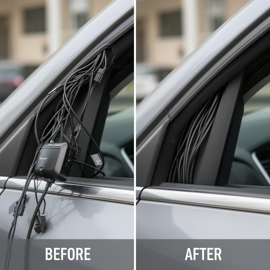 Before and after dashcam installation comparison — mobile dashcam installer Sydney