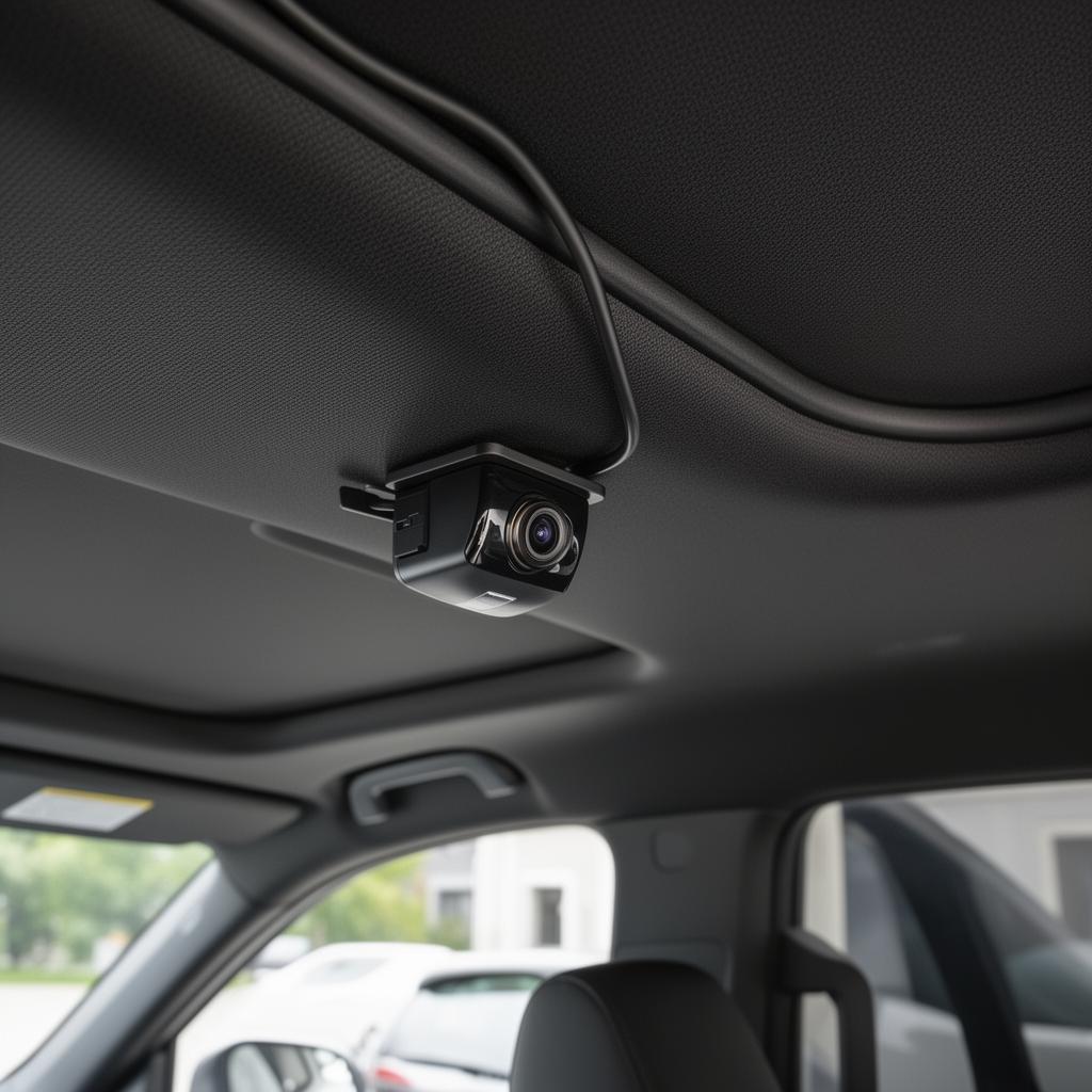 Rear dashcam install with tailgate cable run — dual-channel dashcam installation Sydney